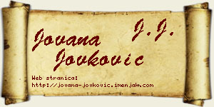 Jovana Jovković vizit kartica